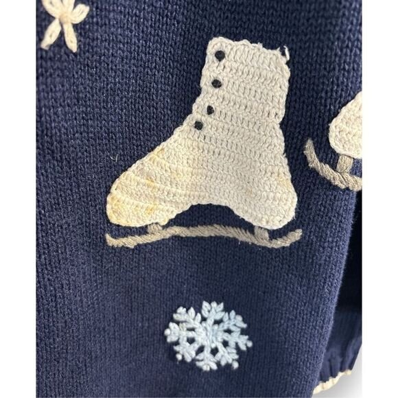 Vintage Cherokee Womens Blue Ramie Cotton Embroidered‎ Button Knit Sweater sz 14 - Picture 4 of 6